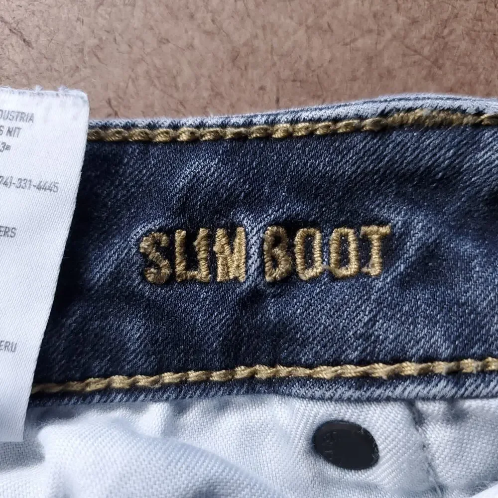 American Eagle Slim Boot Jeans Men 30x30 Blue Extreme Stretch Faded Boho Western